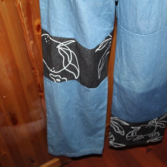 Shein X Patchwork 5 pocket Jeans Crop NWT Size M - Picture 7 of 11